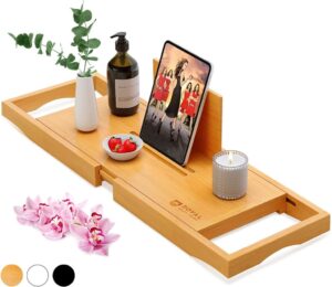 Luxury bamboo bathtub tray caddy price